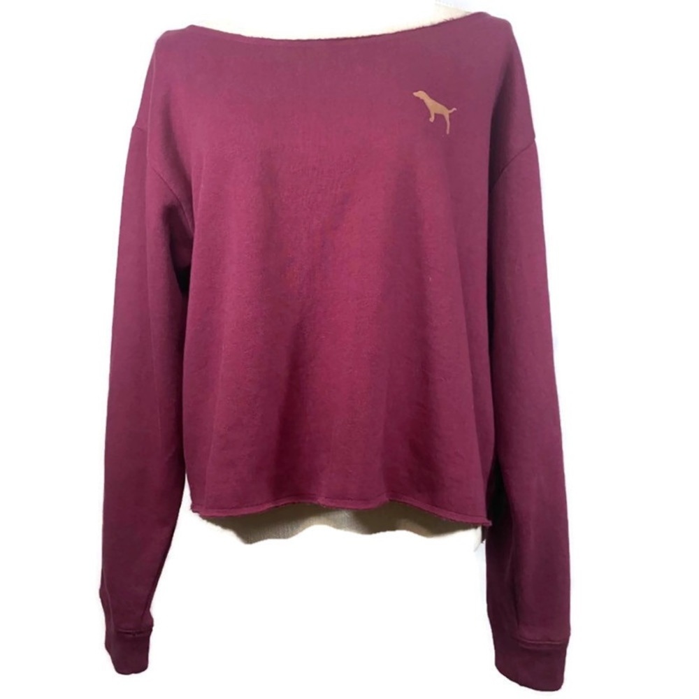 VS Pink Crisscross Back Long Sleeve Pullover